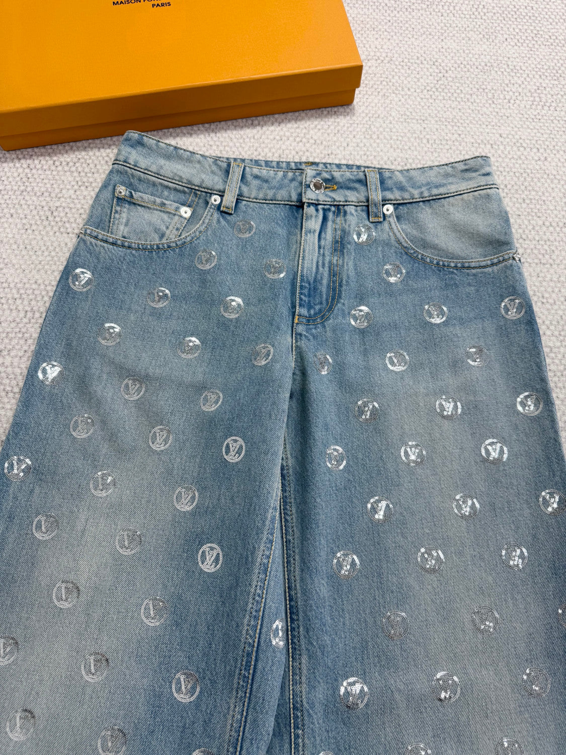Louis Vuitton Signature Sequin Boot-cut Jeans #334461