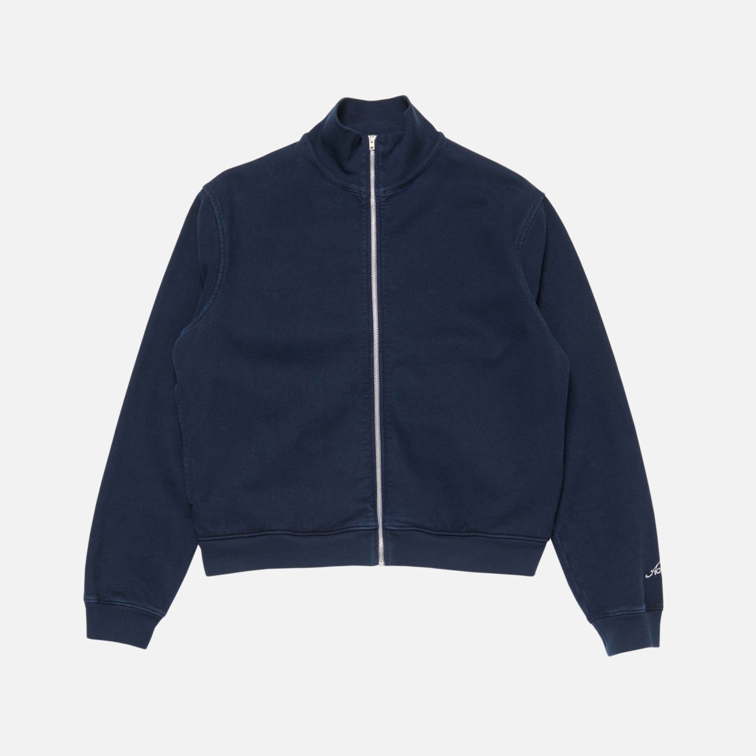 Acne Studios Women's And Men's Spring/fall Fashion Casual Solid Color Minimalist Logo Letter Embroidery Zipper Long Sleeve Sweatshirt Jacket #78317