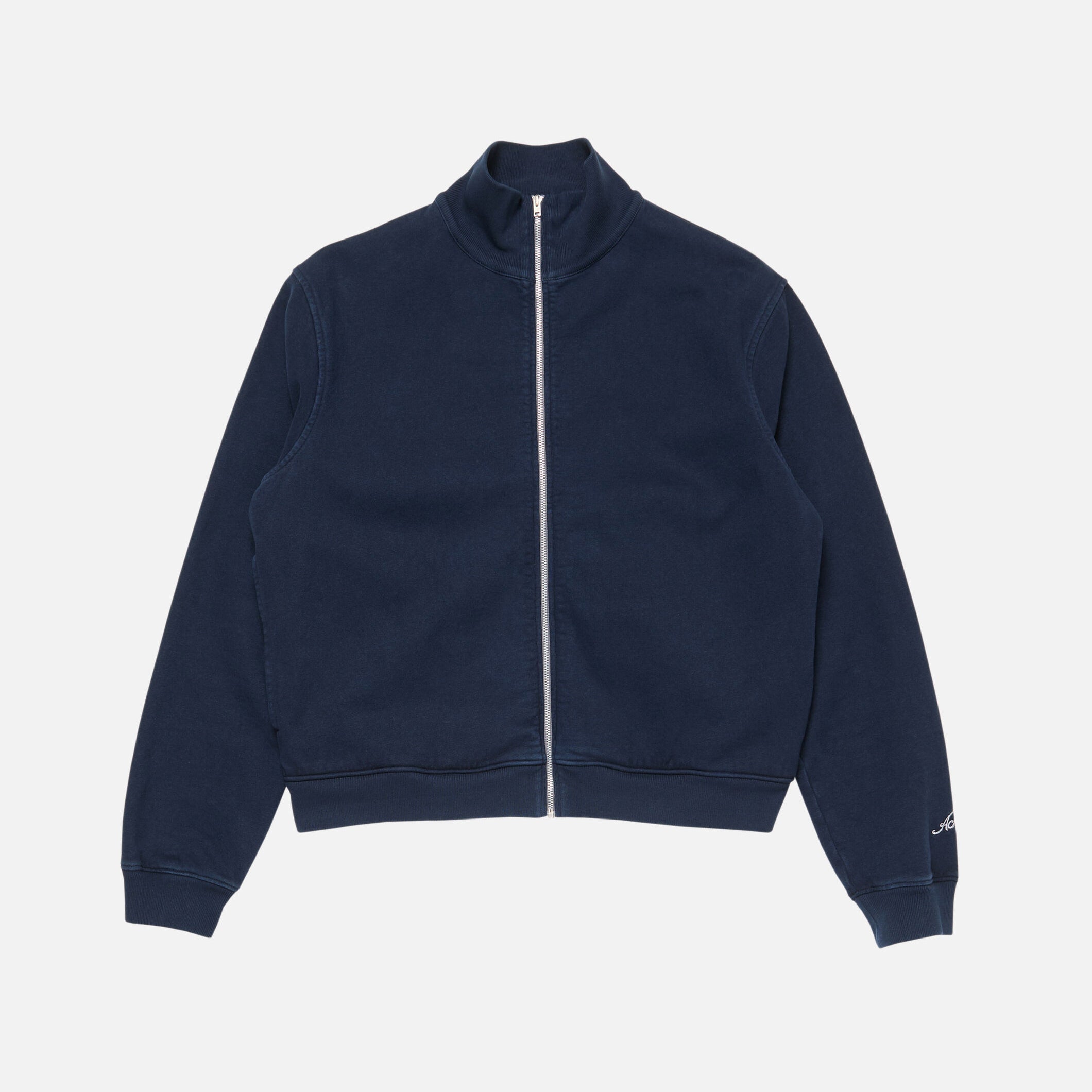 Acne Studios Women's And Men's Spring/fall Fashion Casual Solid Color Minimalist Logo Letter Embroidery Zipper Long Sleeve Sweatshirt Jacket #78317