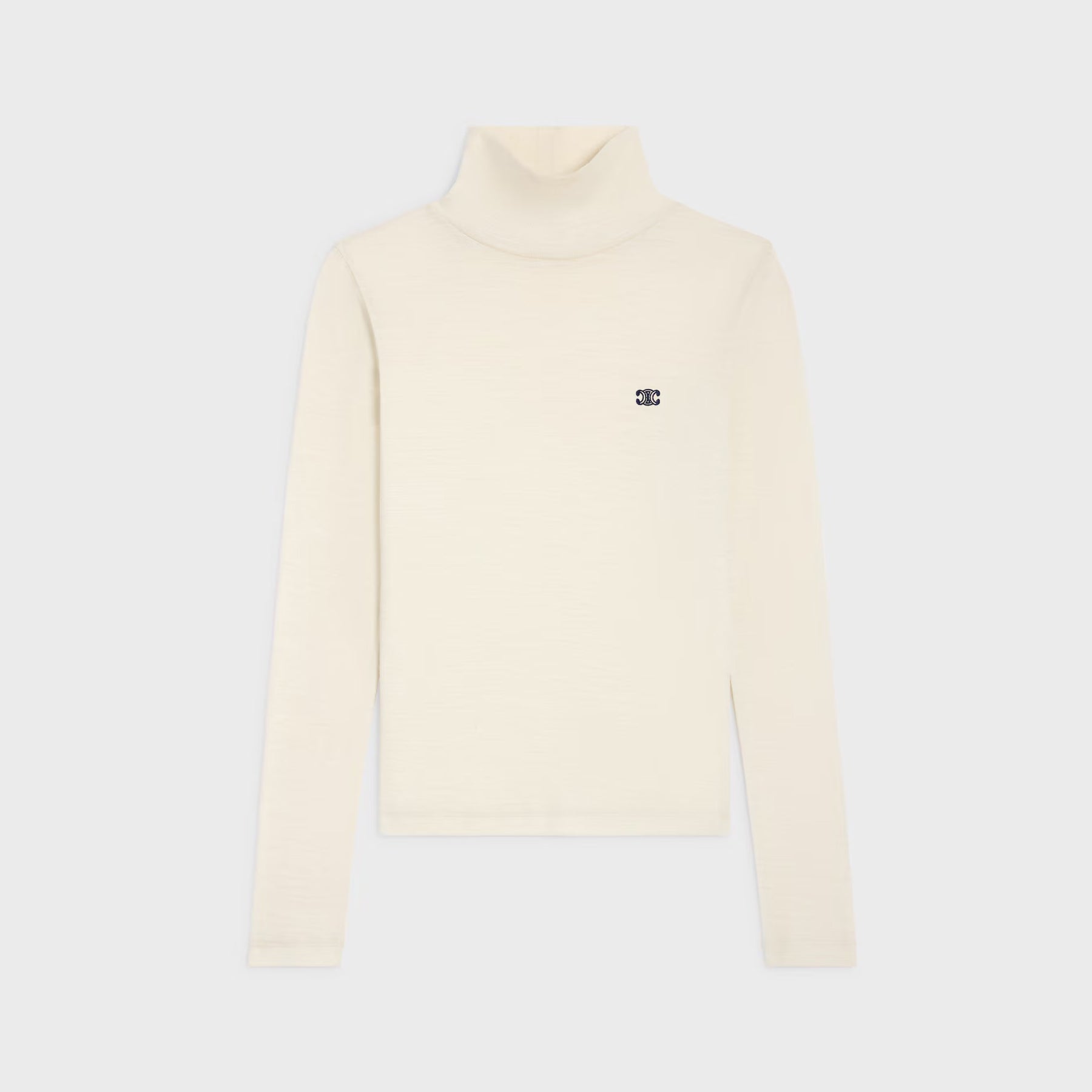 Celine Women's Fall/Winter Fashion Casual High Neck Long Sleeve Logo Mini Label Solid Color Wool Base Layer Sweater #79263