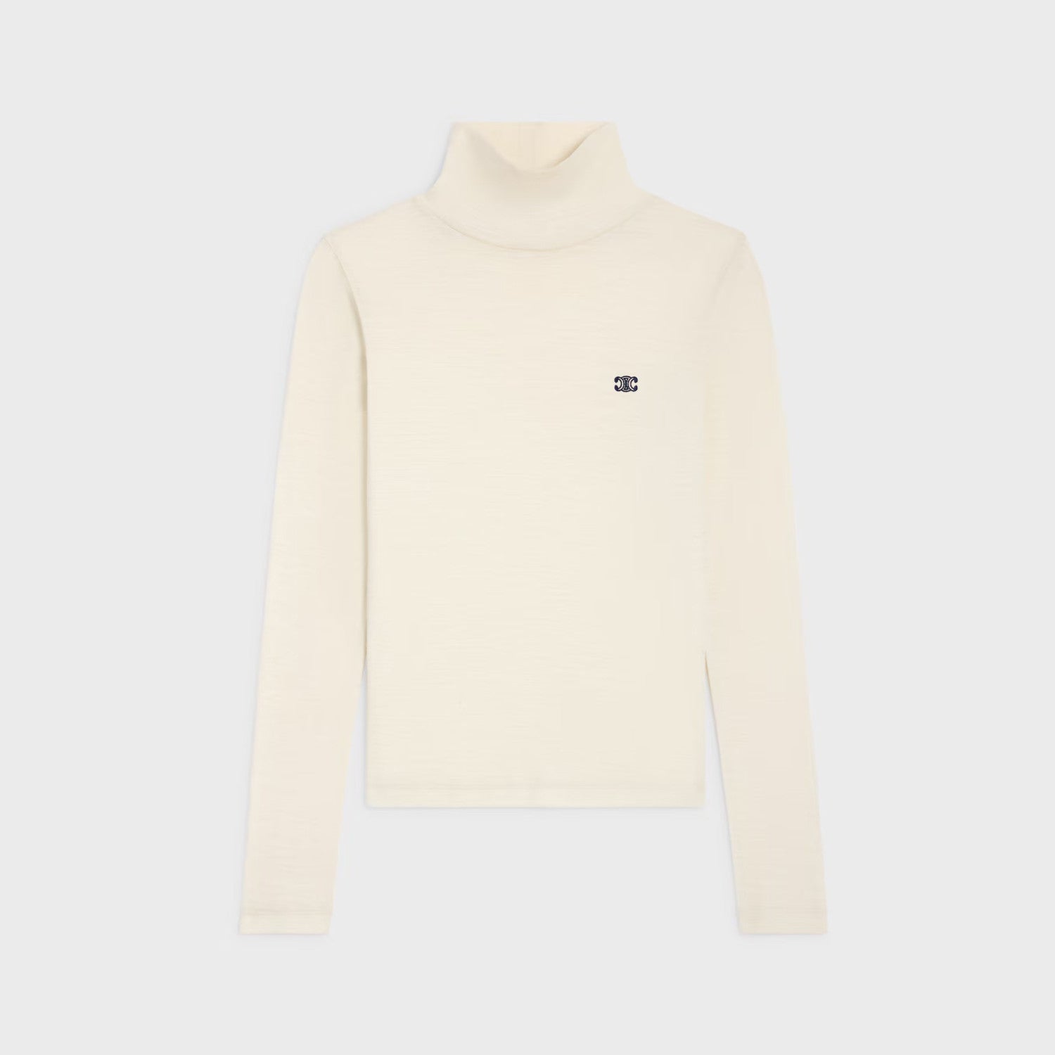 Celine Women's Fall/Winter Fashion Casual High Neck Long Sleeve Logo Mini Label Solid Color Wool Base Layer Sweater #79263