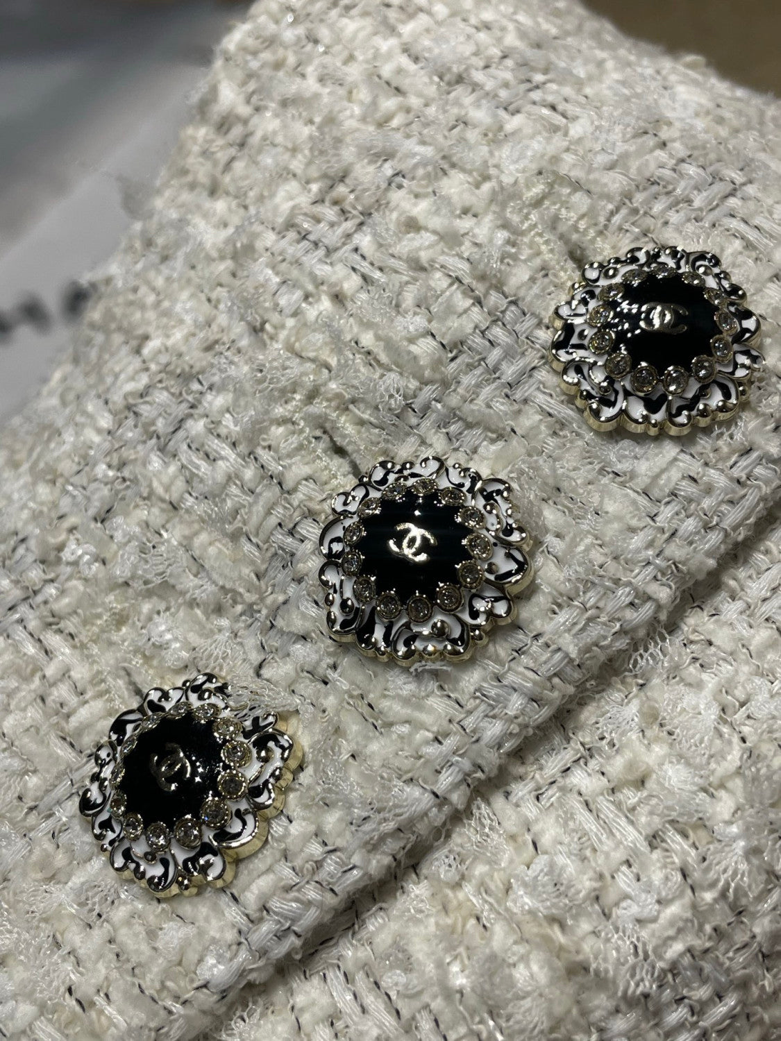 Chanel 25K Fall/Winter Tweed Long-sleeve Single breasted Jacket #333463