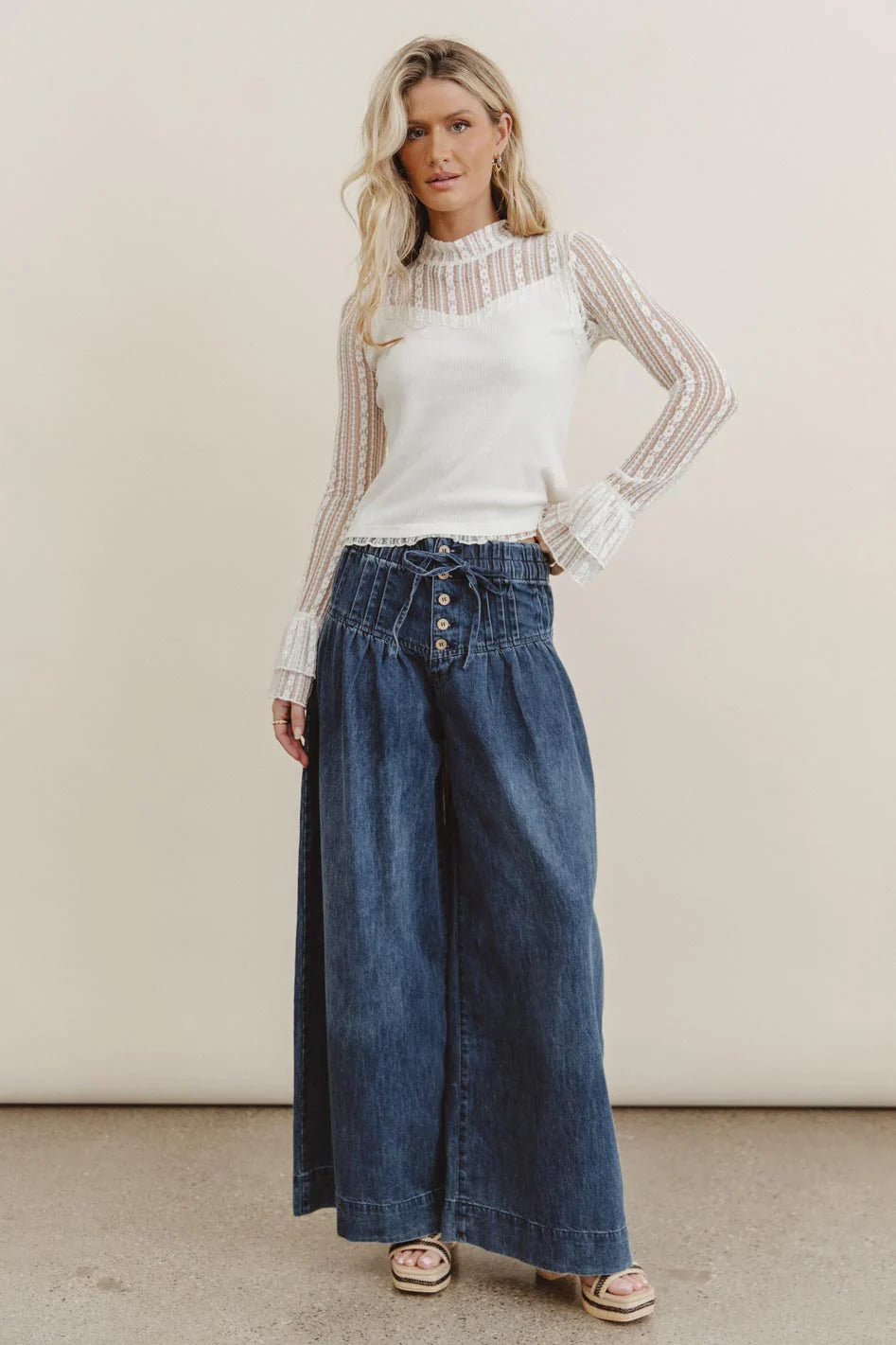 Mars Lace Top in Cream