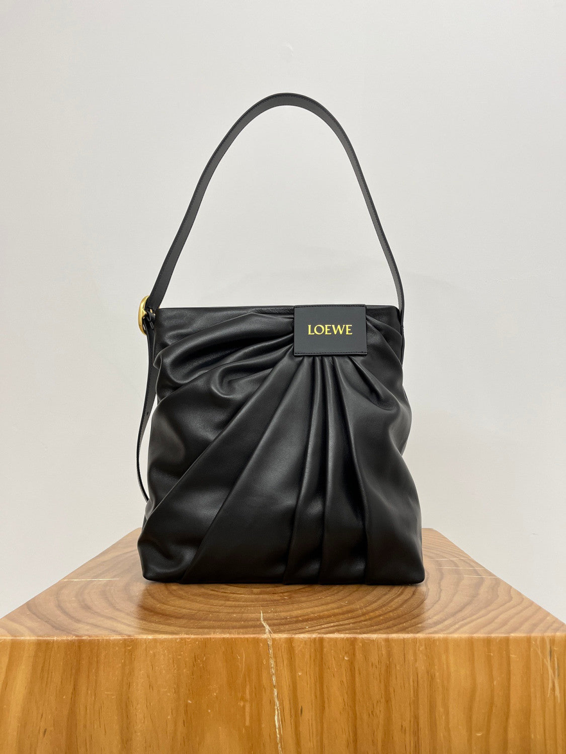 Loewe Draped Tote in Mellow Nappa Lambskin Black #336454
