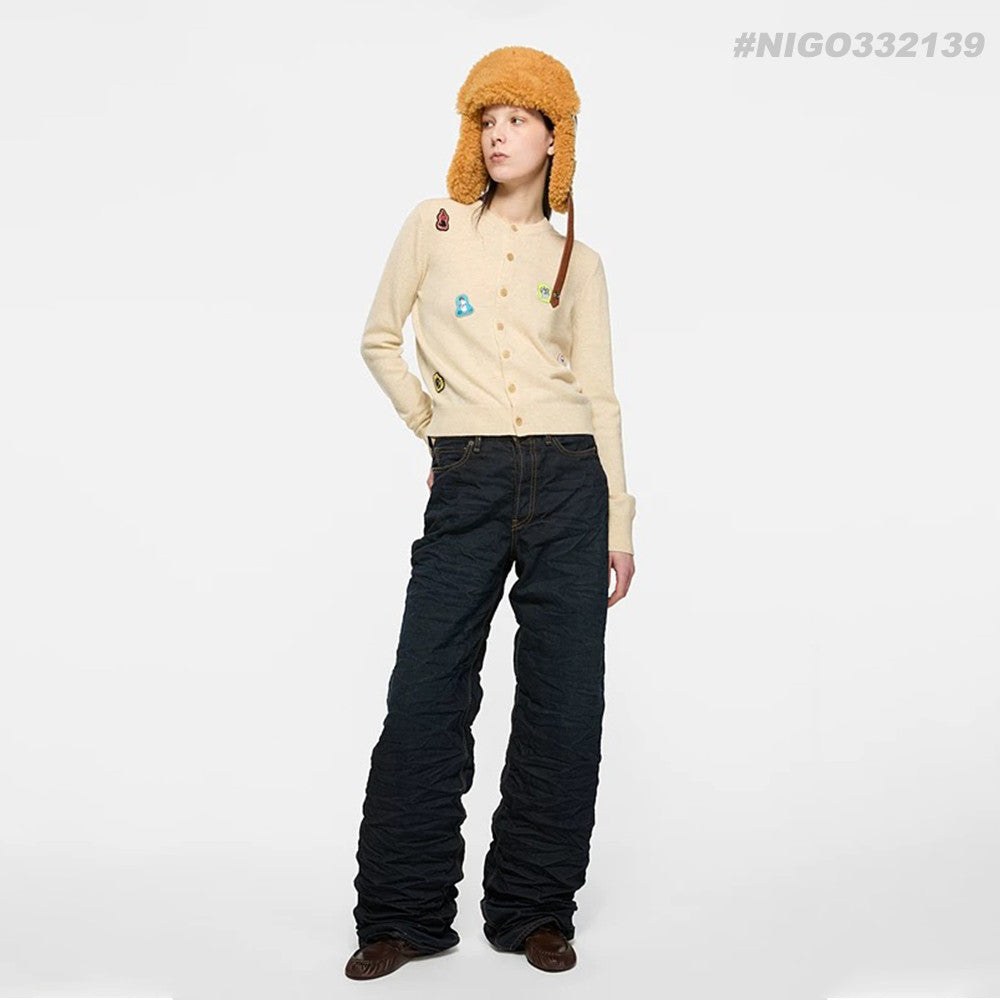 Acne Stuidos x moomin Co-branded women's cartoon round neck casual knitted cardigan #332139