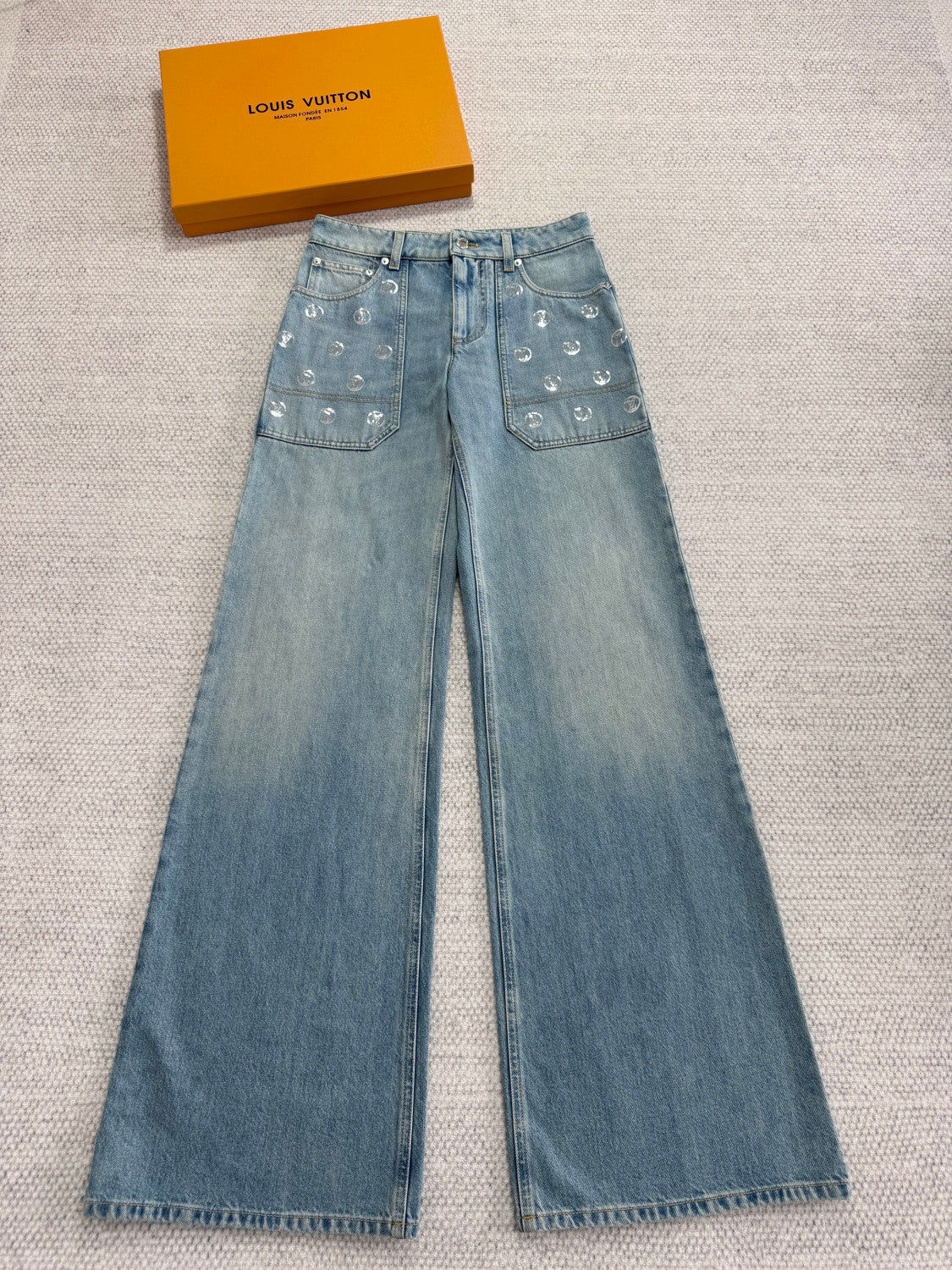 Louis Vuitton Signature Sequin Slim Fit Jeans #334460