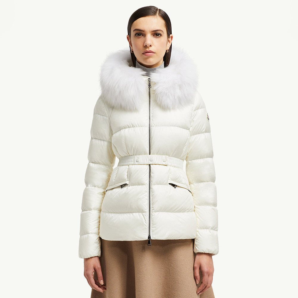 Moncler Black Beige Boed Hooded Shearling Trimmed Short Down Jacket Short Down Jackets #293421