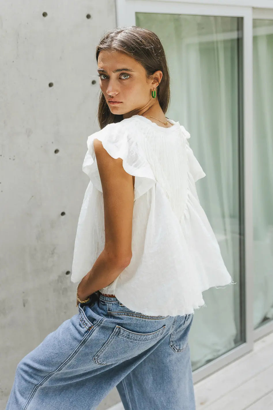 Leia Blouse in Cream