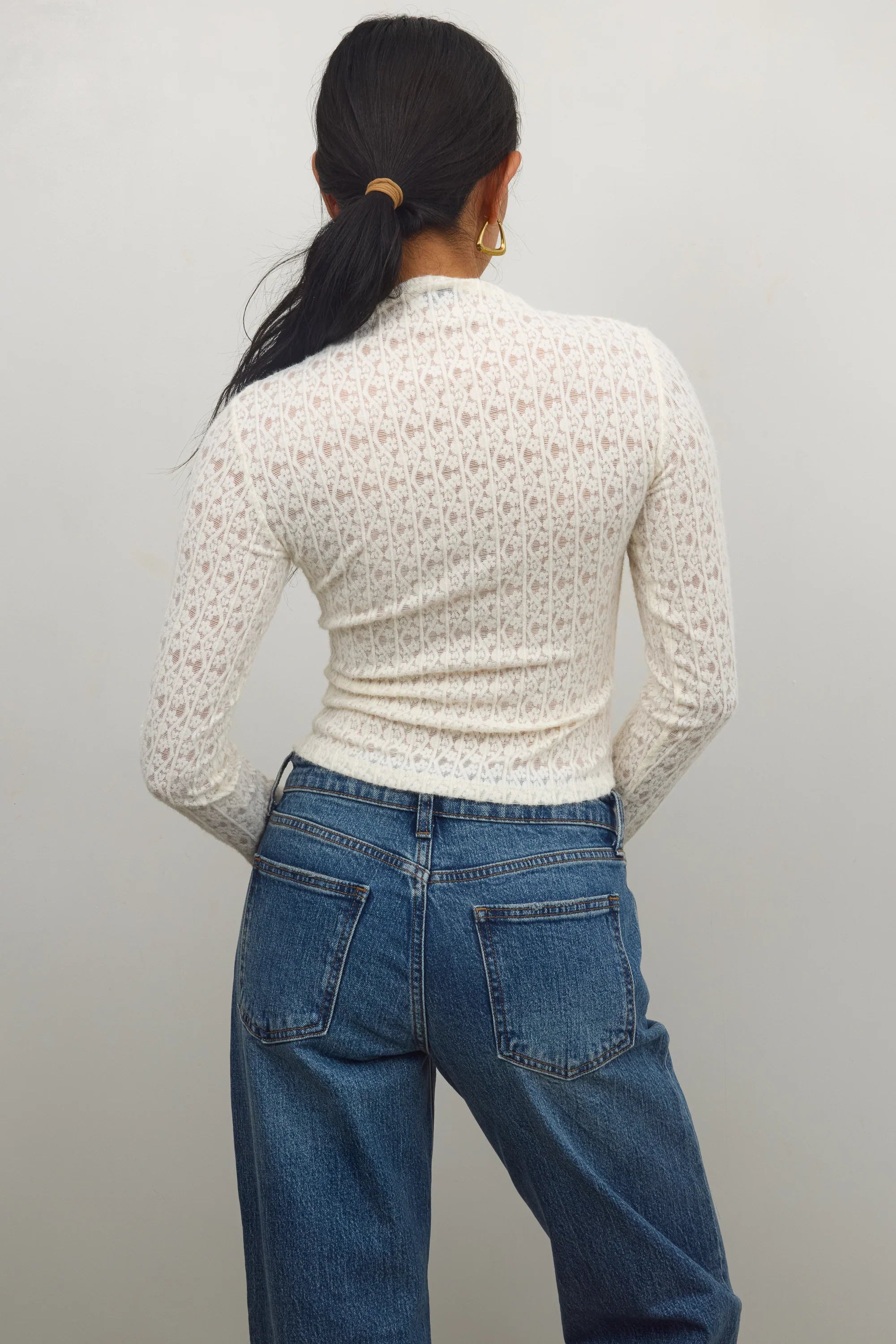 Luna Sheer Top in Ivory