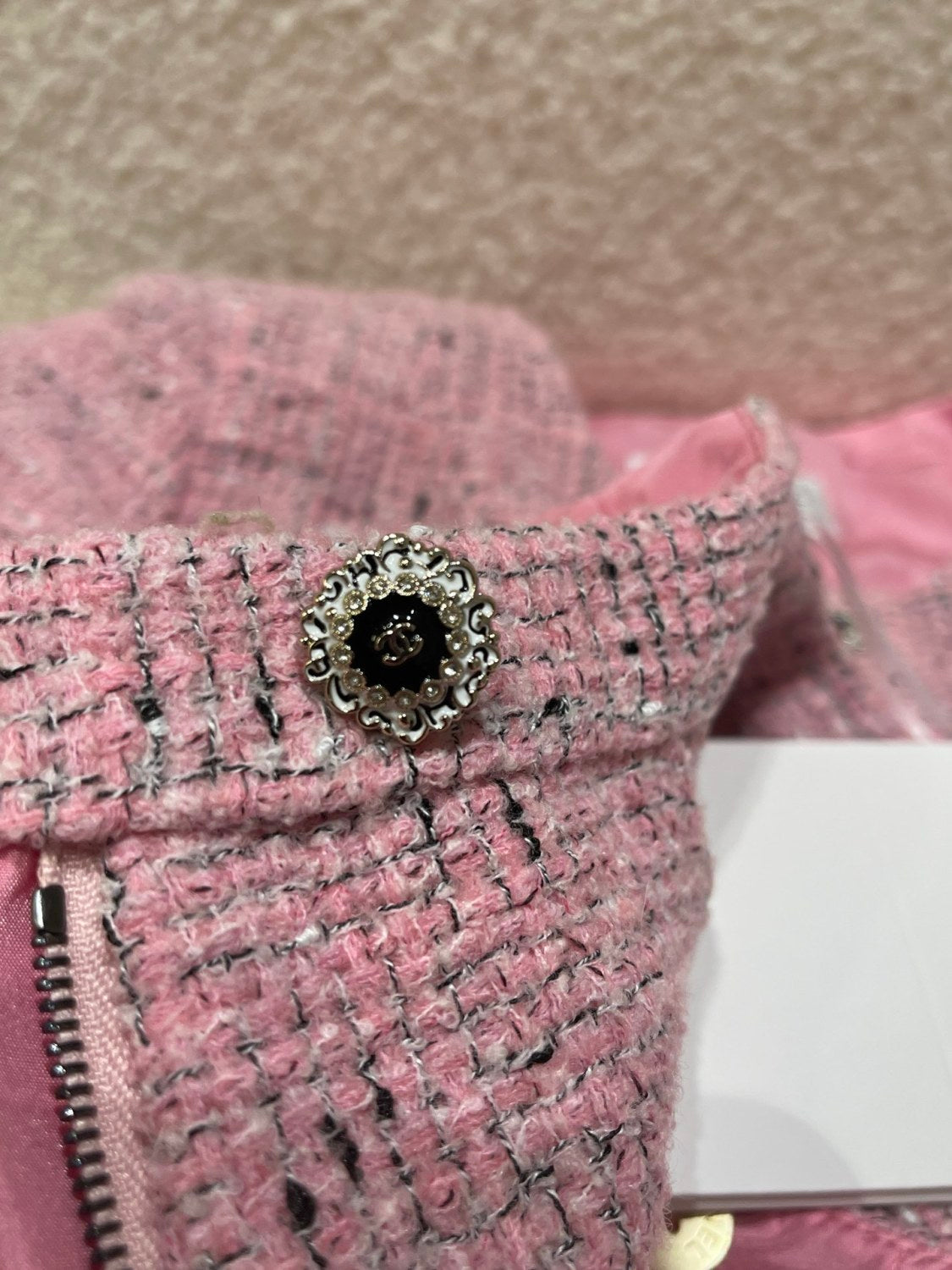Chanel Short-sleeved Top Shorts Tweed Pink Black White#335416