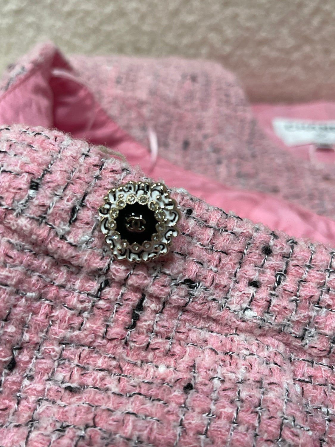 Chanel Short-sleeved Top Shorts Tweed Pink Black White#335416