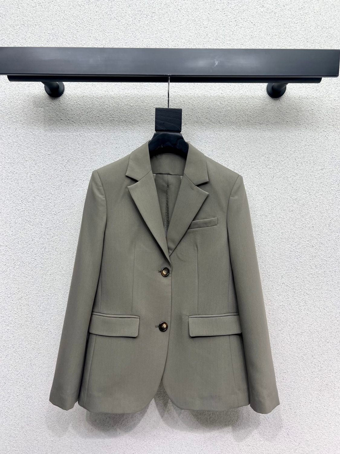 Loewe Women's Spring/Fall Fashion Classic Business Premium Solid Color V-Neck Single Button Long Sleeve Blazer Fashion Classic Solid Color Elastic Waistband Business Premium Suit Pants Pants Suit Set #78992