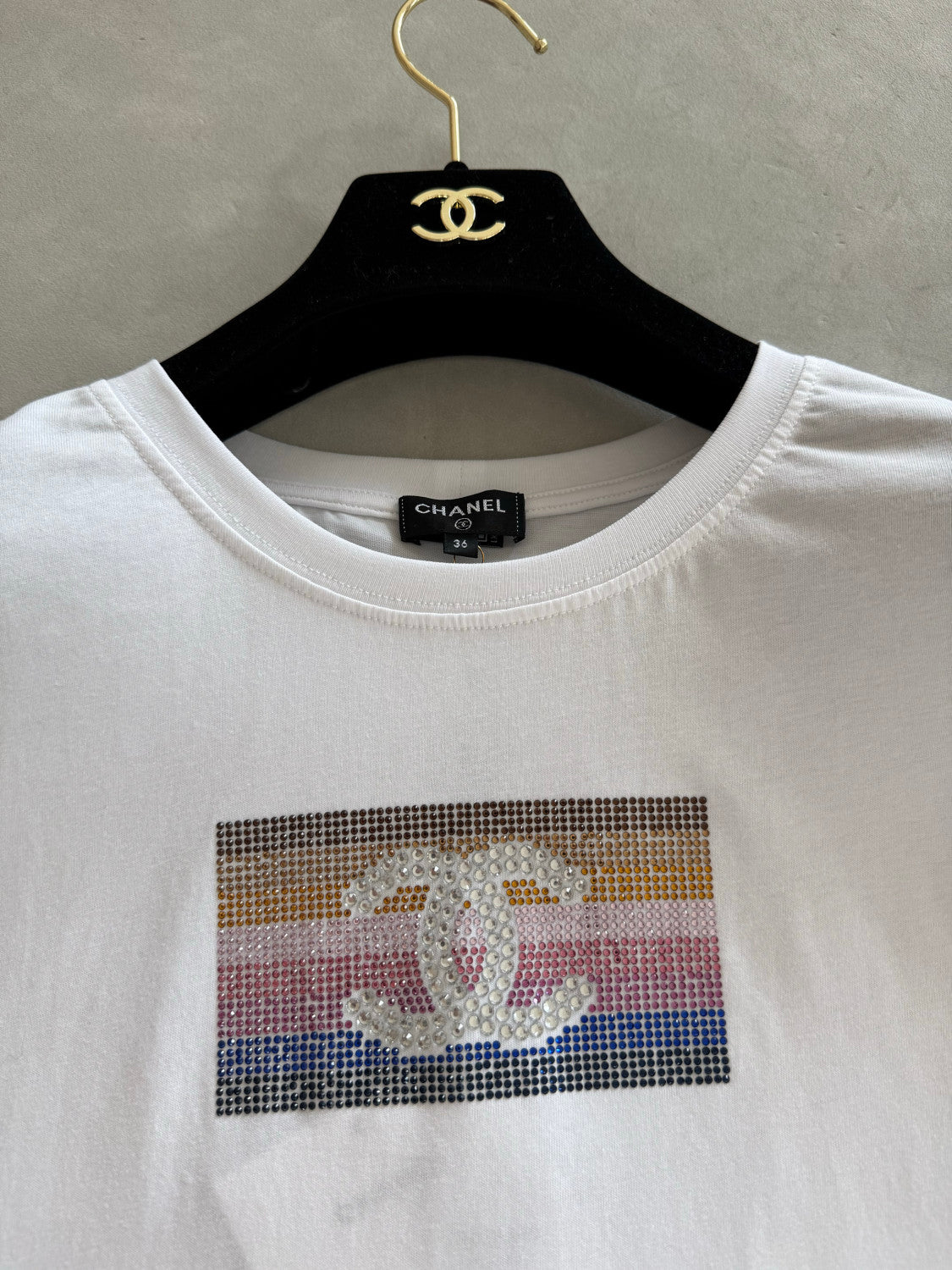 Chanel  White Multi Sequin T-Shirt #376942