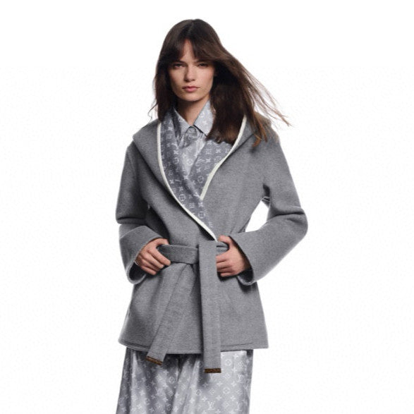 Louis Vuitton Women's Fall/Winter Fashion Classic V-Neck Reversible Jacquard Pattern Hooded Short Coat Jacket #78748