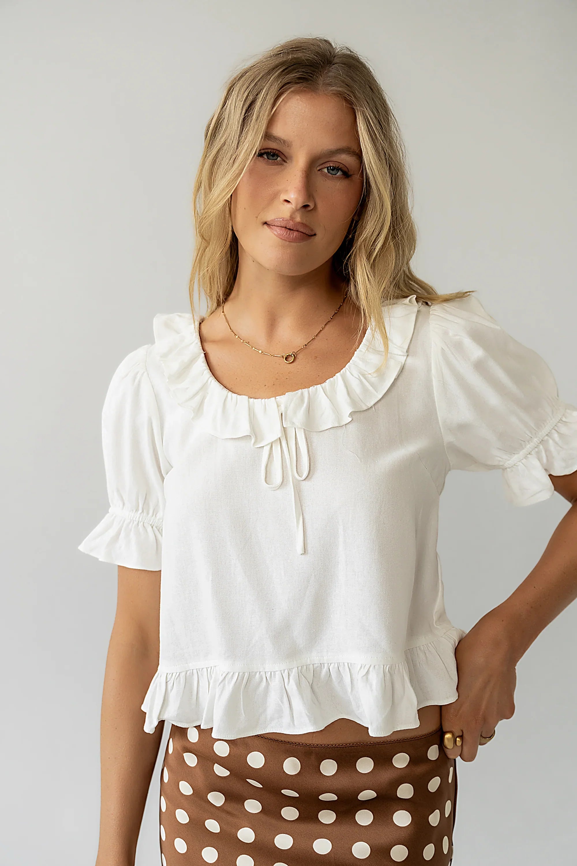 Lottie Blouse in Ivory