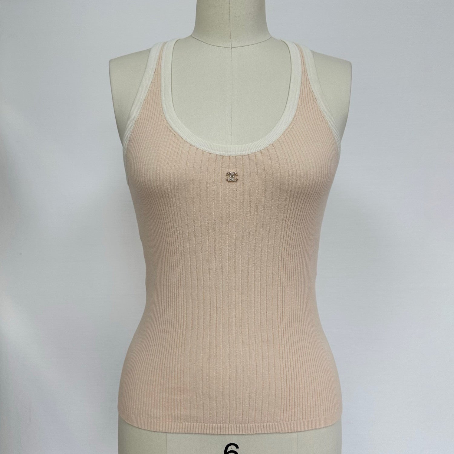 Chanel Women's Summer Fashion Casual Solid Color Round Neck Sleeveless Knit Tank Top Vest #78478