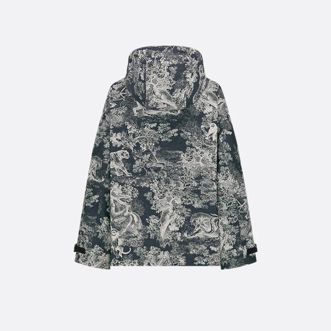 Dioriviera Women's Spring/autumn Fashion Classic Sauvage Printed Pattern Hooded Zipper Jacket High Waisted Short Casual Skirt Pants Shorts Suit Set #78378
