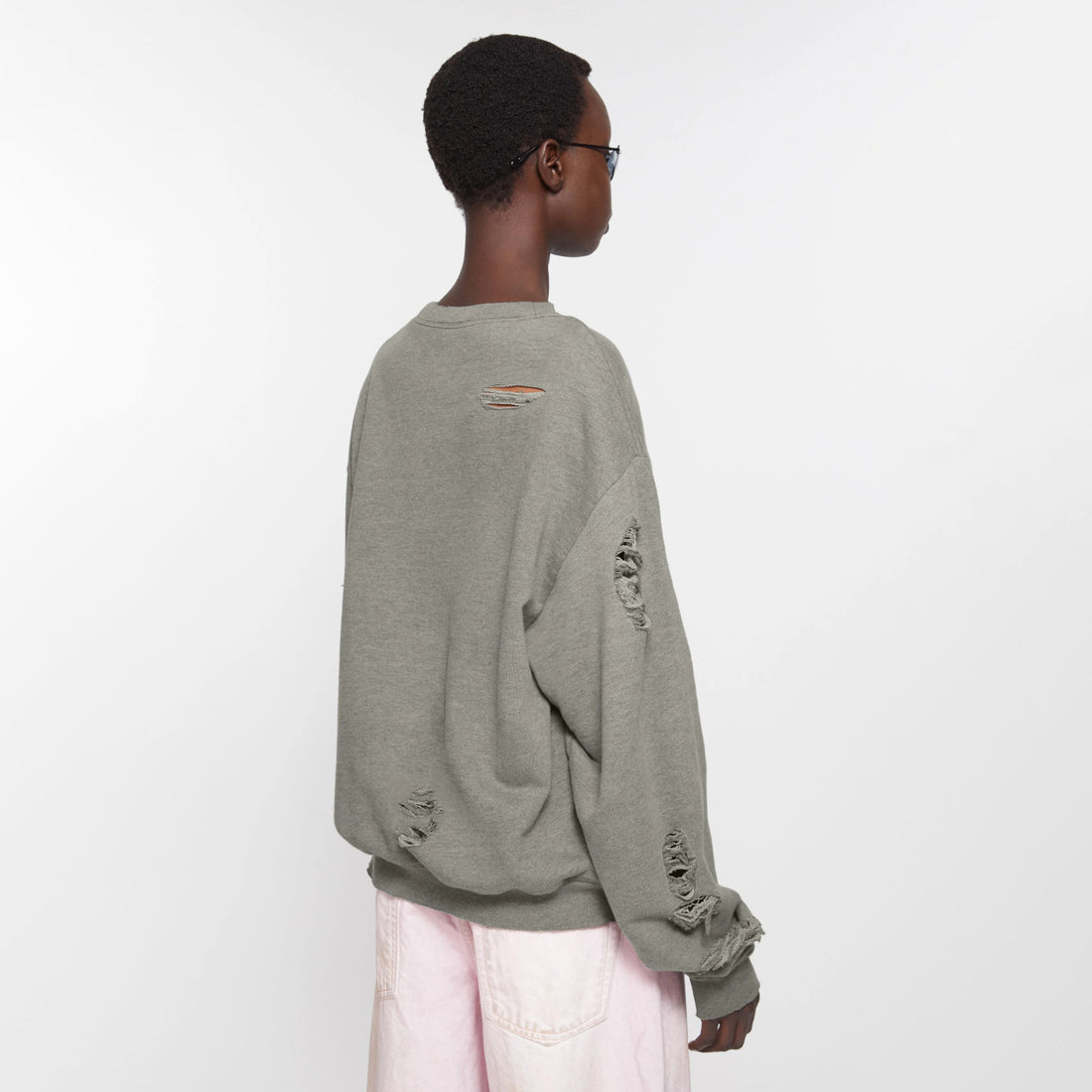 Acne Studios Men's And Women's Spring/fall Fashion Casual Crew Neck Pullover Distressed Vintage Logo Cotton Long Sleeve T-shirt #78449