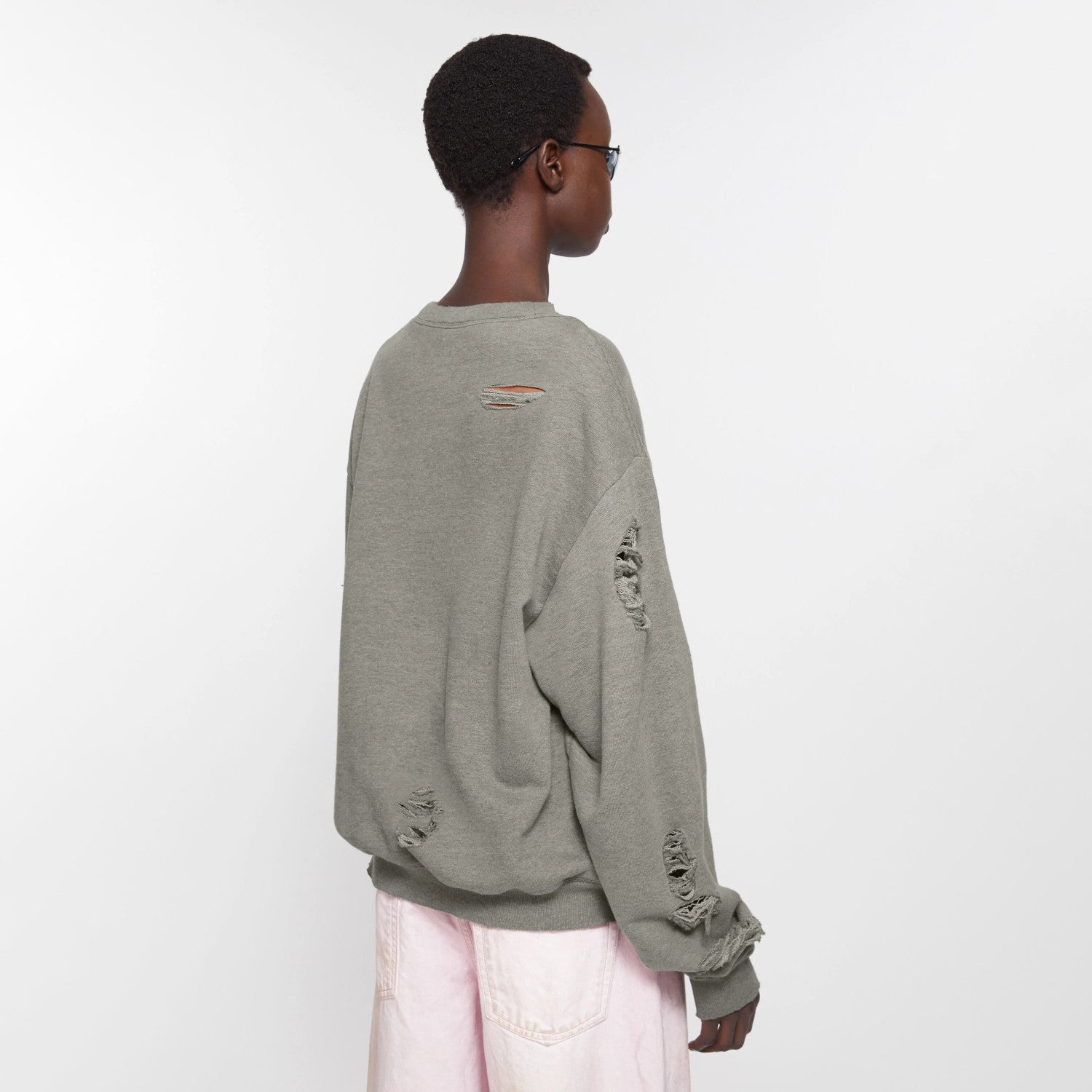 Acne Studios Men's And Women's Spring/fall Fashion Casual Crew Neck Pullover Distressed Vintage Logo Cotton Long Sleeve T-shirt #78449