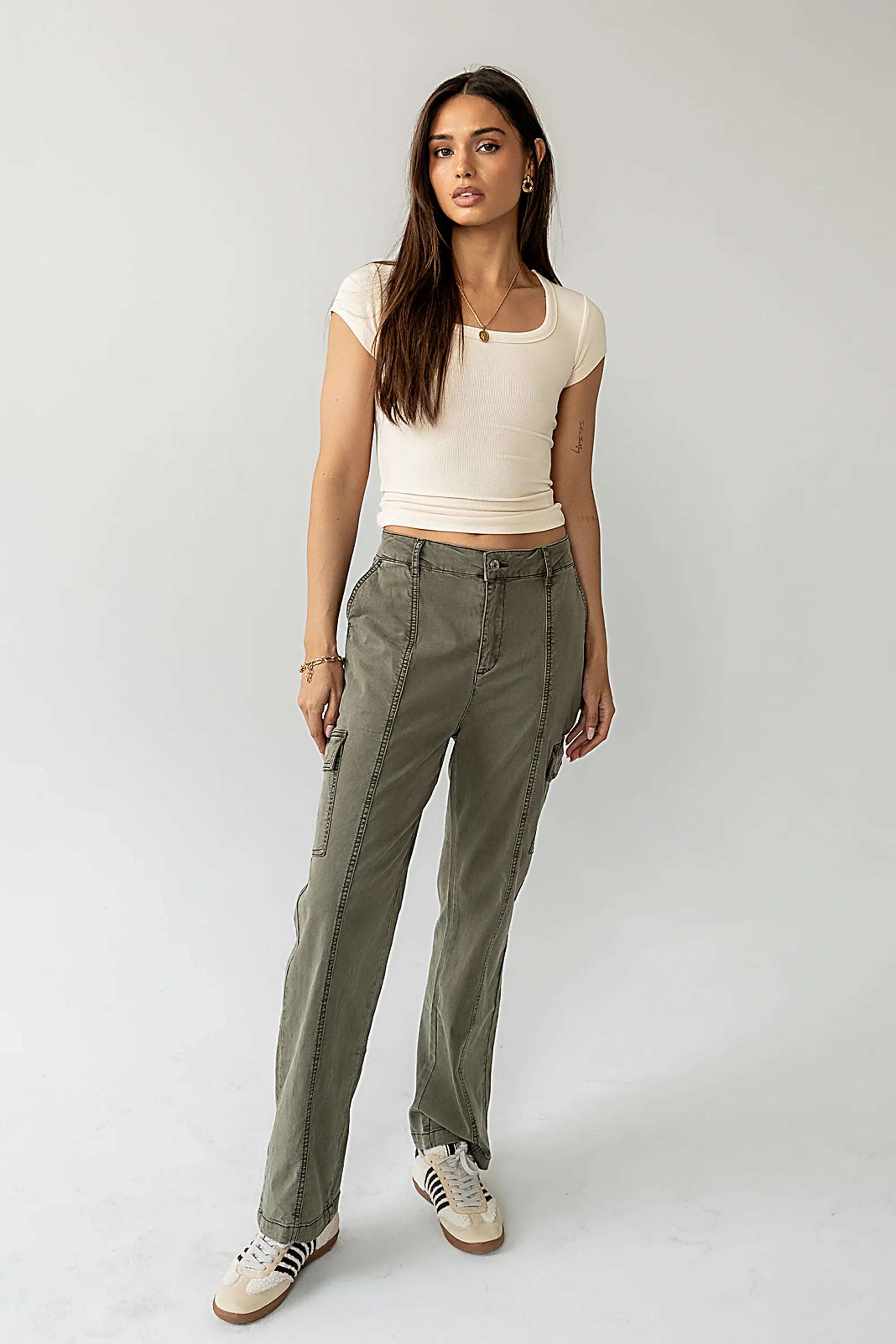Freya Ribbed Top in Ecru
