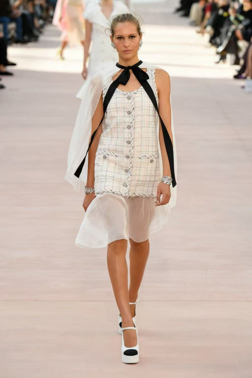 Chanel Women's Summer High-Street Plaid Single-Breasted Multi-Color Halter Sleeveless Dress Dresses Ngvp #2566