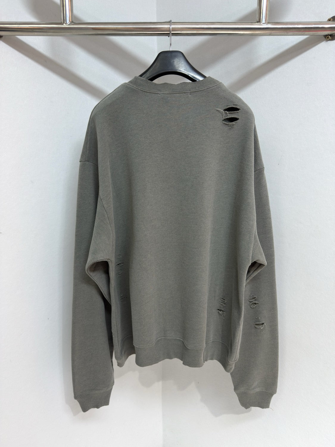 Acne Studios Men's And Women's Spring/fall Fashion Casual Crew Neck Pullover Distressed Vintage Logo Cotton Long Sleeve T-shirt #78449