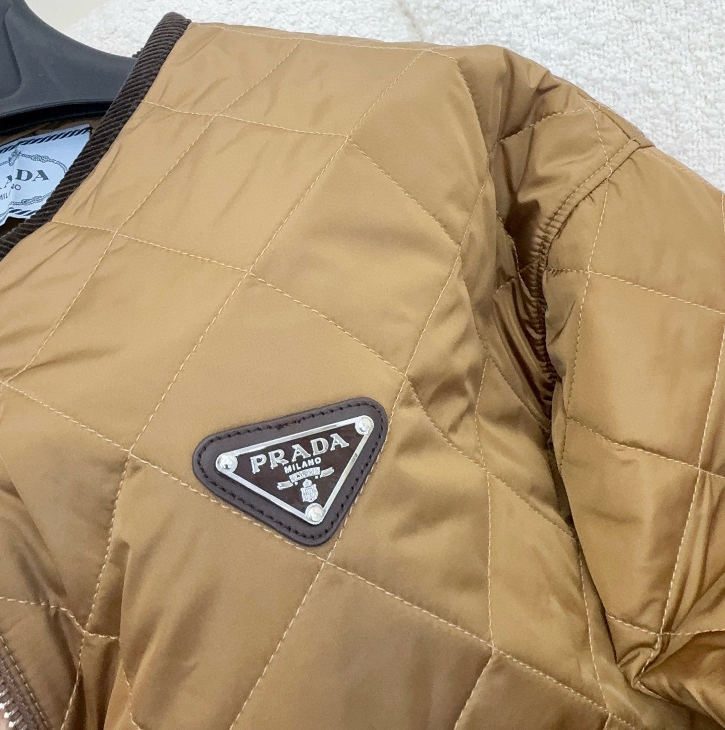 Prada Cork Beige Quilted Light Re-nylon Jacket #326852