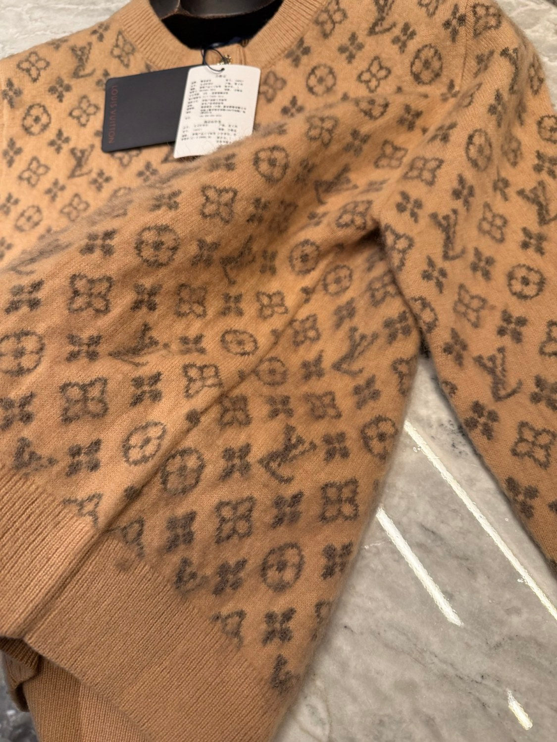 Louis Vuitton Brushed Monogram Cardigan Cashmere Alpaca #333137