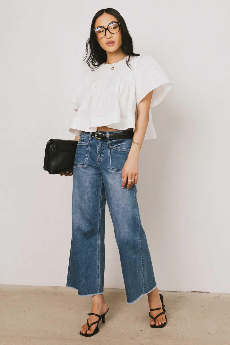 Isha Pleated Top in White