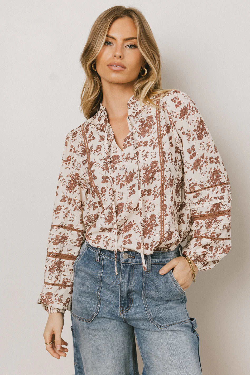 Imann Floral Blouse in Rust