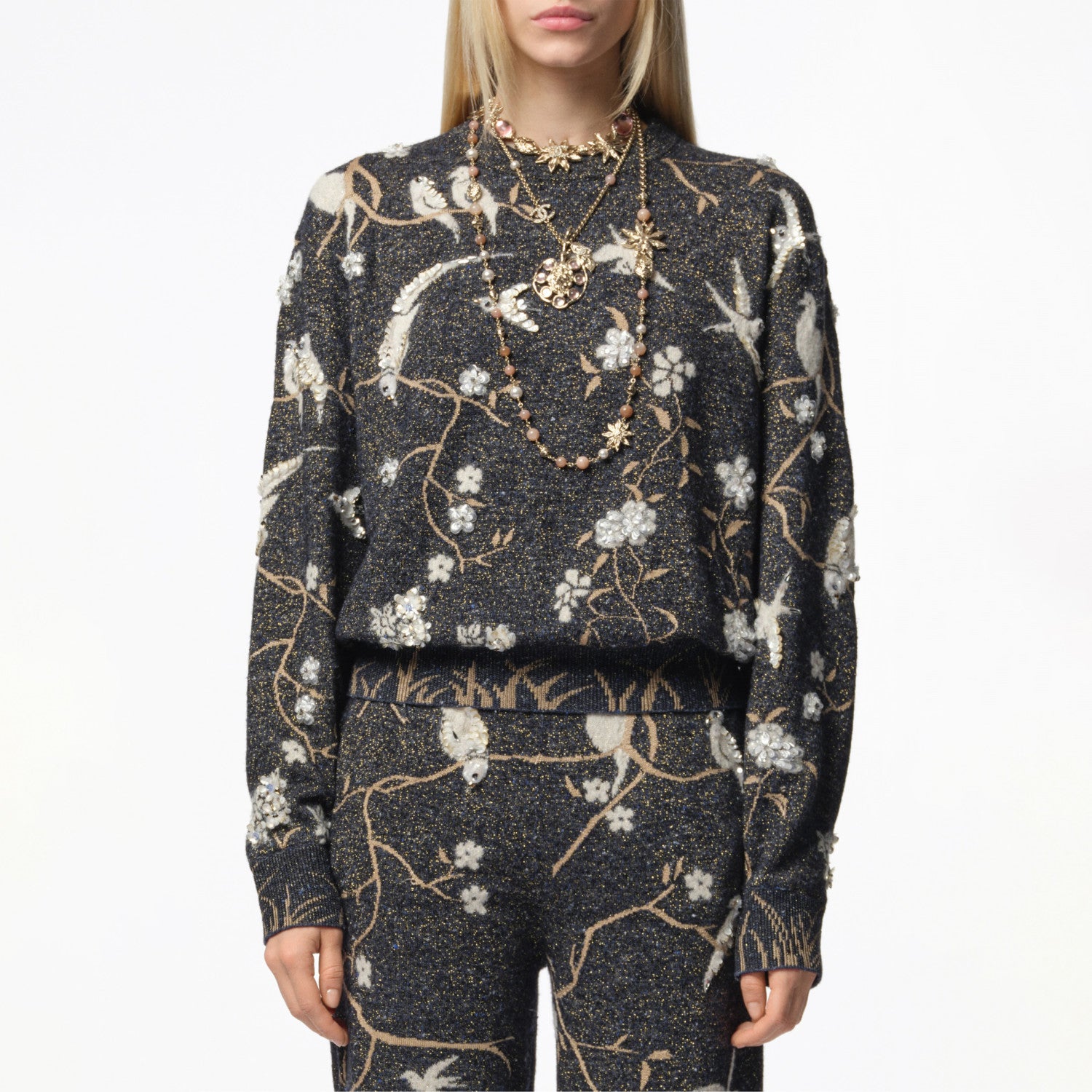 Chanel Women's Spring. Autumn. and Winter Jacquard Solid-Color Crew Neck Pullover Sweater Ngvp #2551