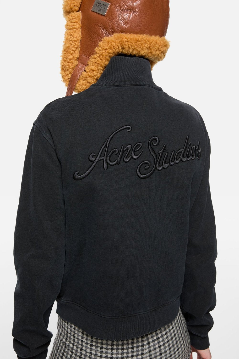 Acne Studios Women's And Men's Spring/fall Fashion Casual Solid Color Minimalist Logo Letter Embroidery Zipper Long Sleeve Sweatshirt Jacket #78317