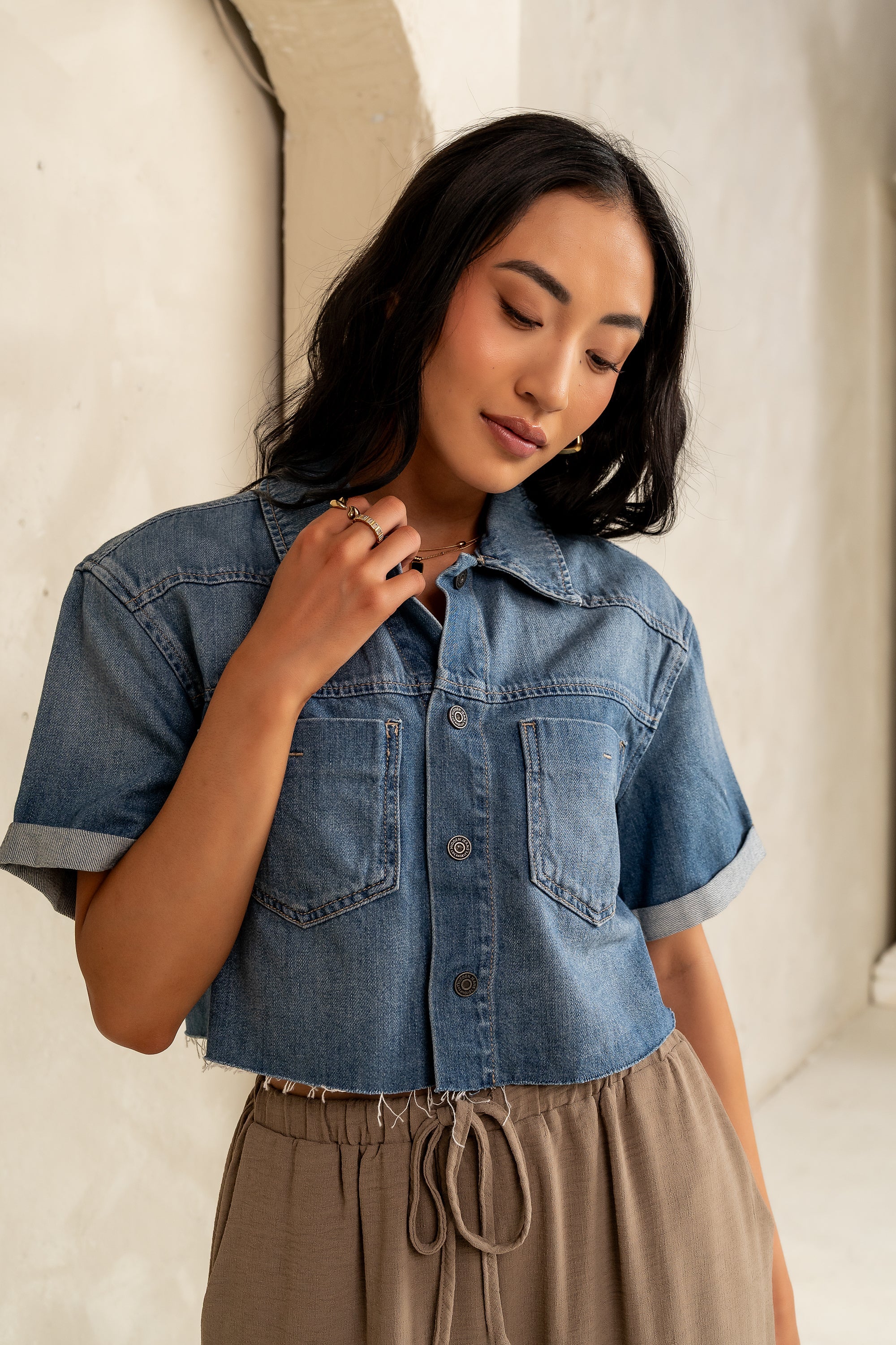 Nina Denim Button Up