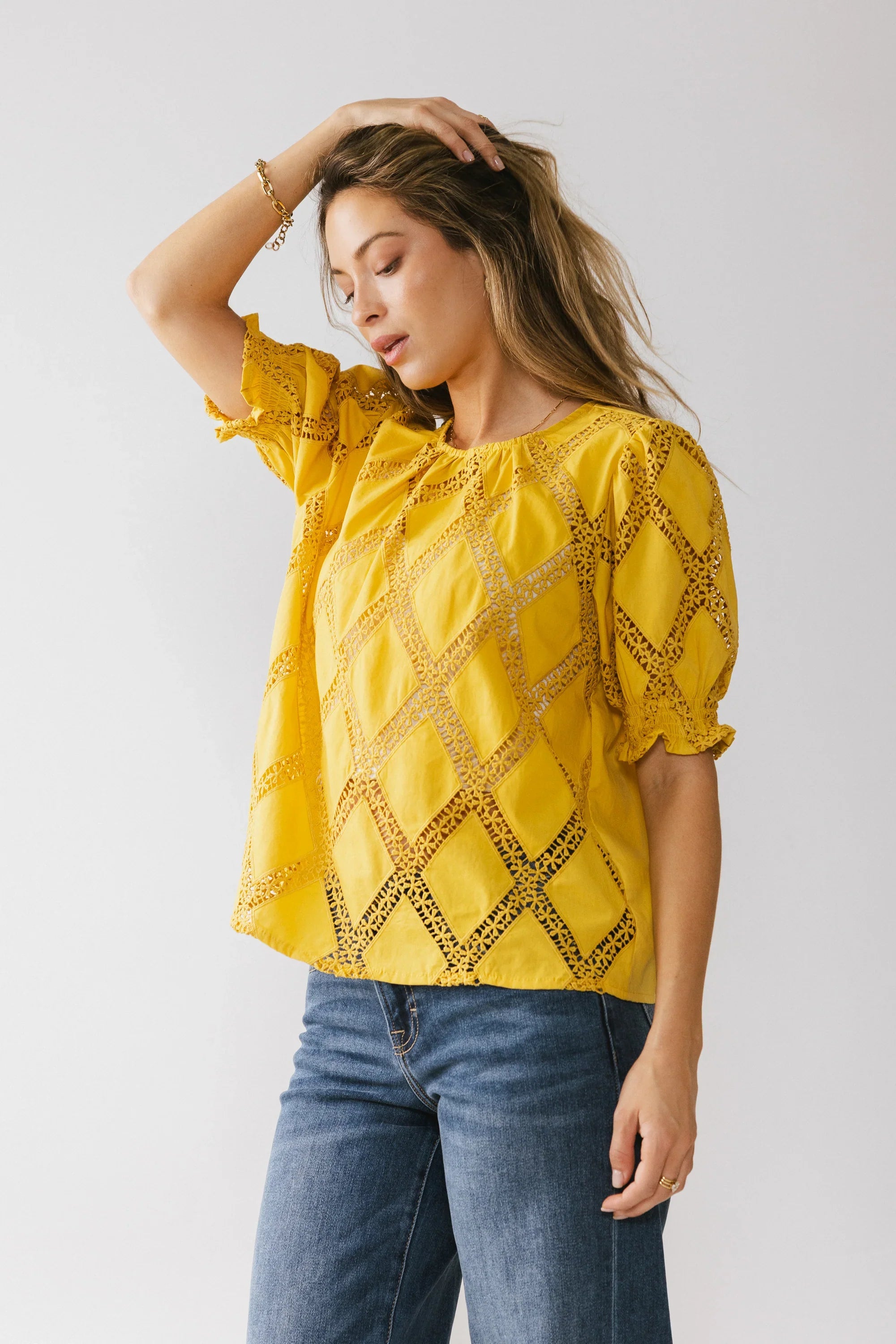 Noelle Loose Blouse in Yellow