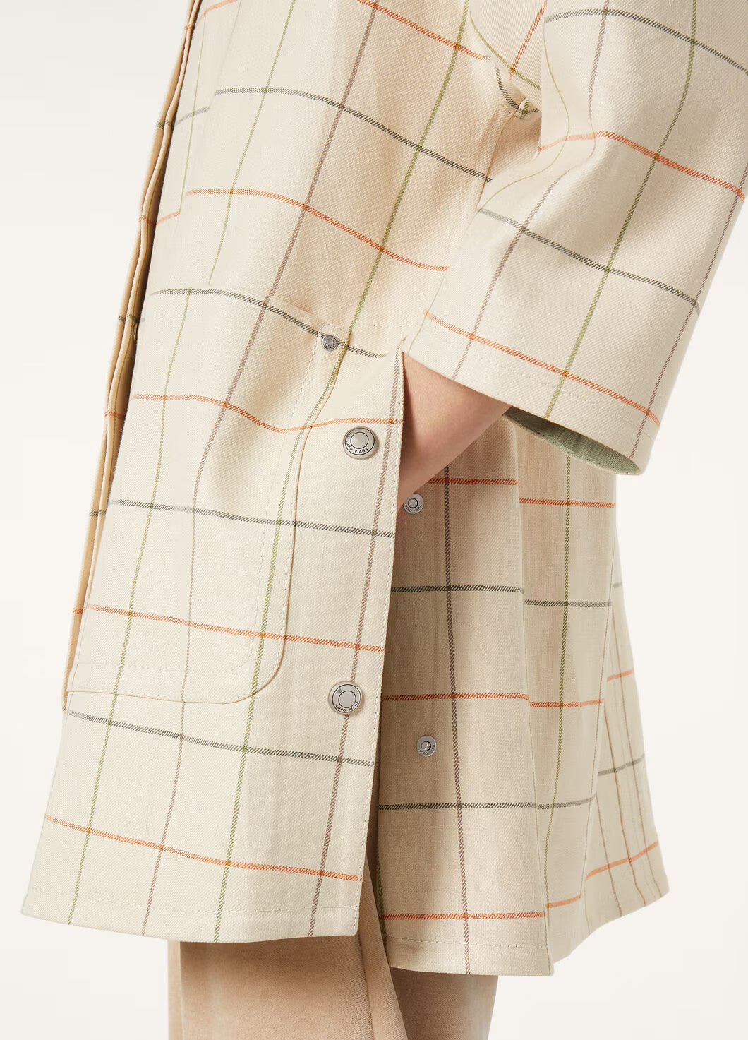 Loro Piana Women's Spencer Trench Coat Spring/Fall Checkered Collar Solid-Color Linen A-Line Jacket Ngvp #2362