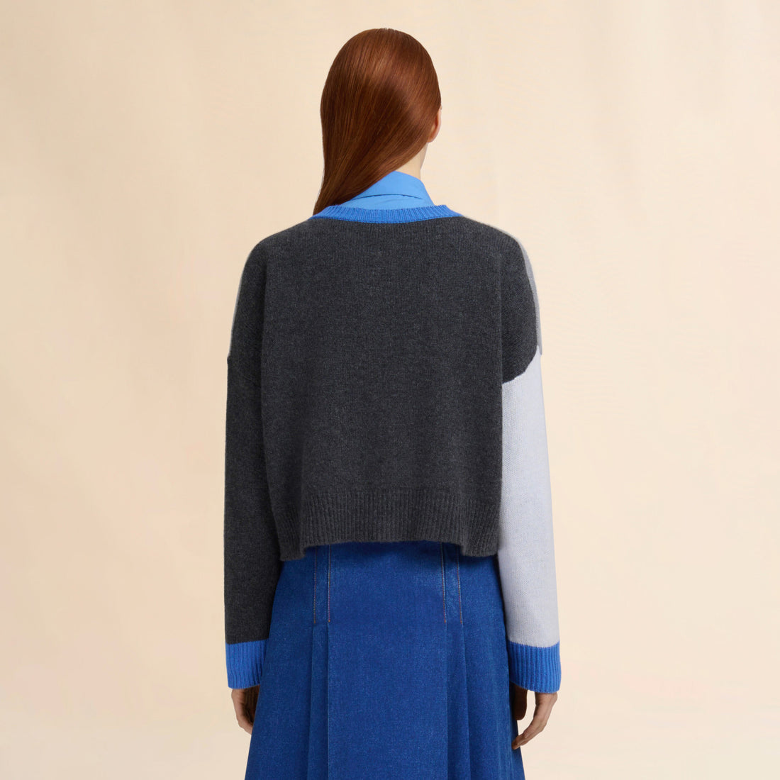 MARNI Women's Spring/Fall Fashion Casual Crew Neck Ribbed Trim Single-Button Long-Sleeve Knit Cardigan #78638