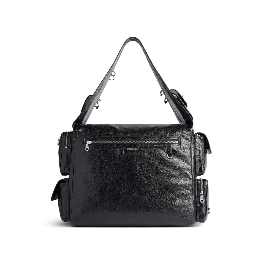 Balenciaga SUPERBUSY Perforated Large Shoulder Bag Sheepskin Vintage Work Pocket Punk Rivets Multiple Pockets #332598