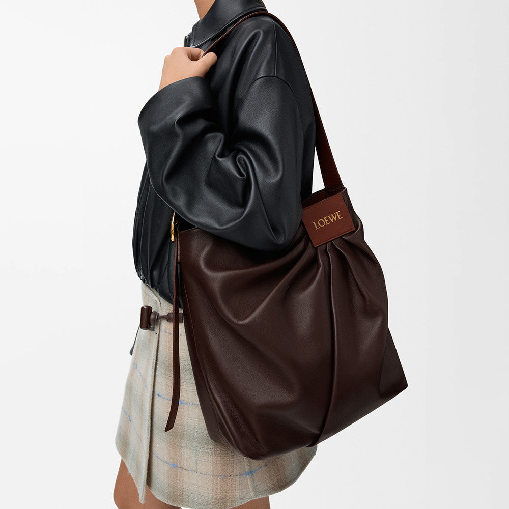 Loewe Draped Tote in Mellow Nappa Lambskin Black #336454