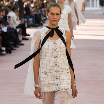 Chanel 25SS White Plaid Tweed Vest Dress #333127