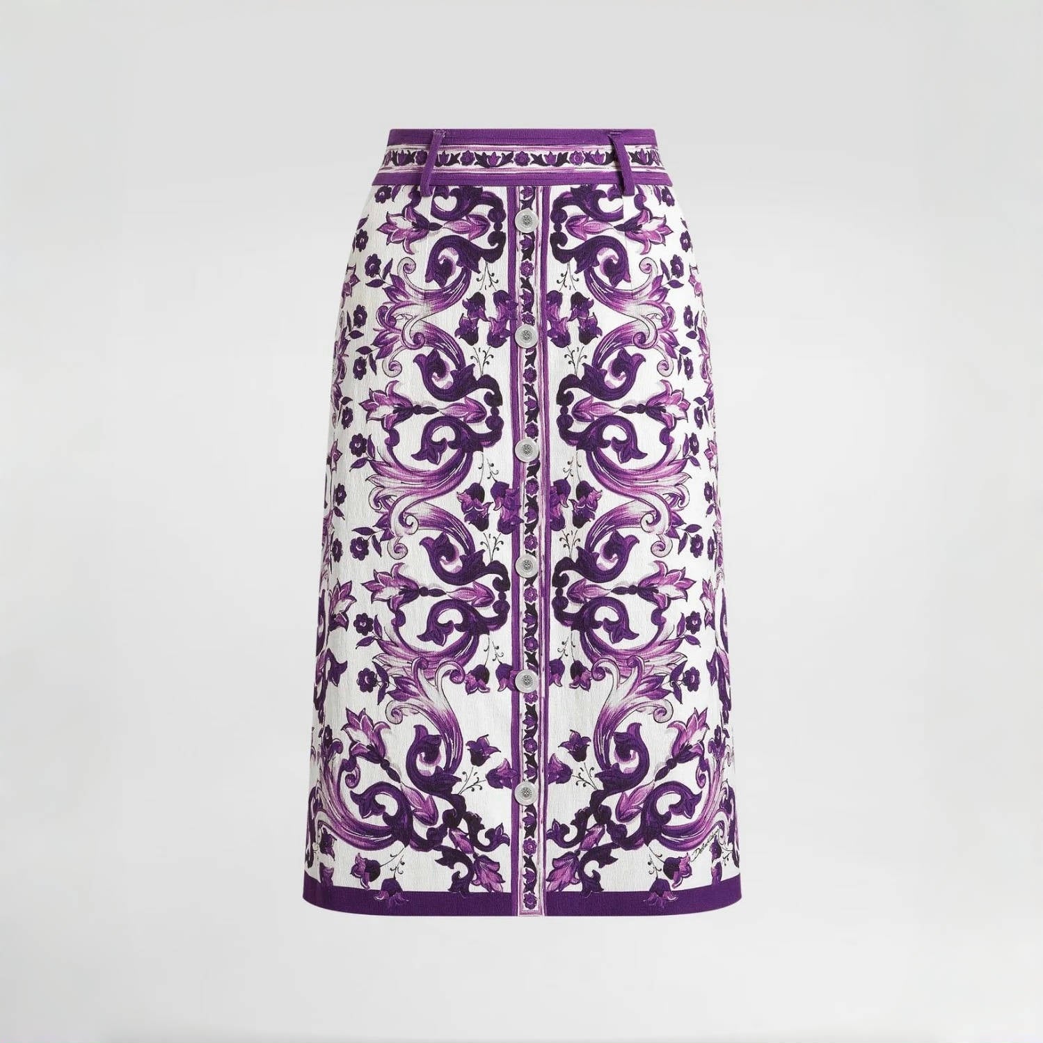 Dolce&Gabbana Women's High Street Summer Floral Print Zipper Fitted Casual Skirt #81492
