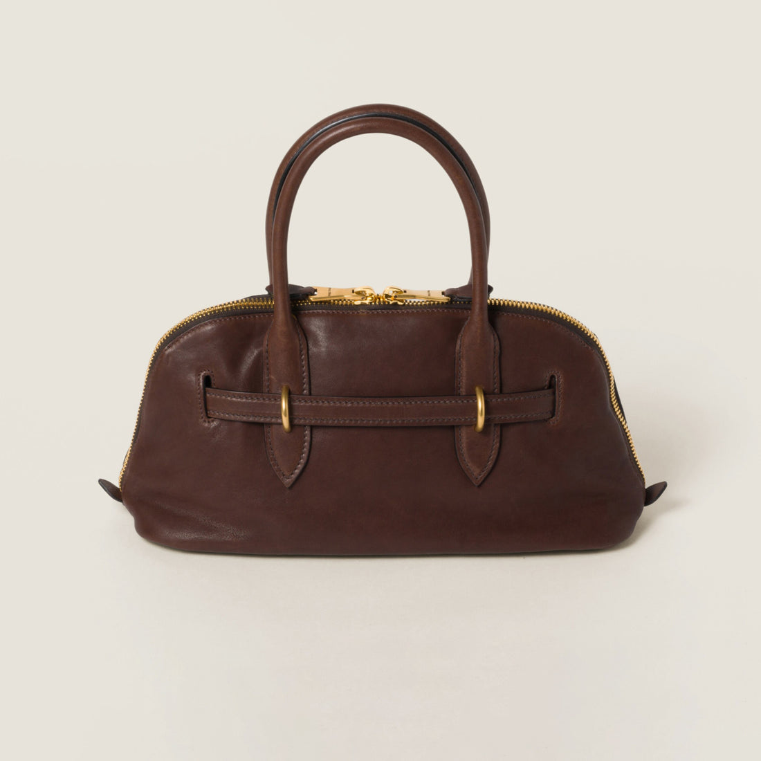MiuMiu Aventure Nappa Women's Fashion Classic Solid Color Zipper Leather Vintage Classic Letter Print Shell Handbag Crossbody Bag Bags 5BB168_2BBL_F0NBL_V_OOO #79376
