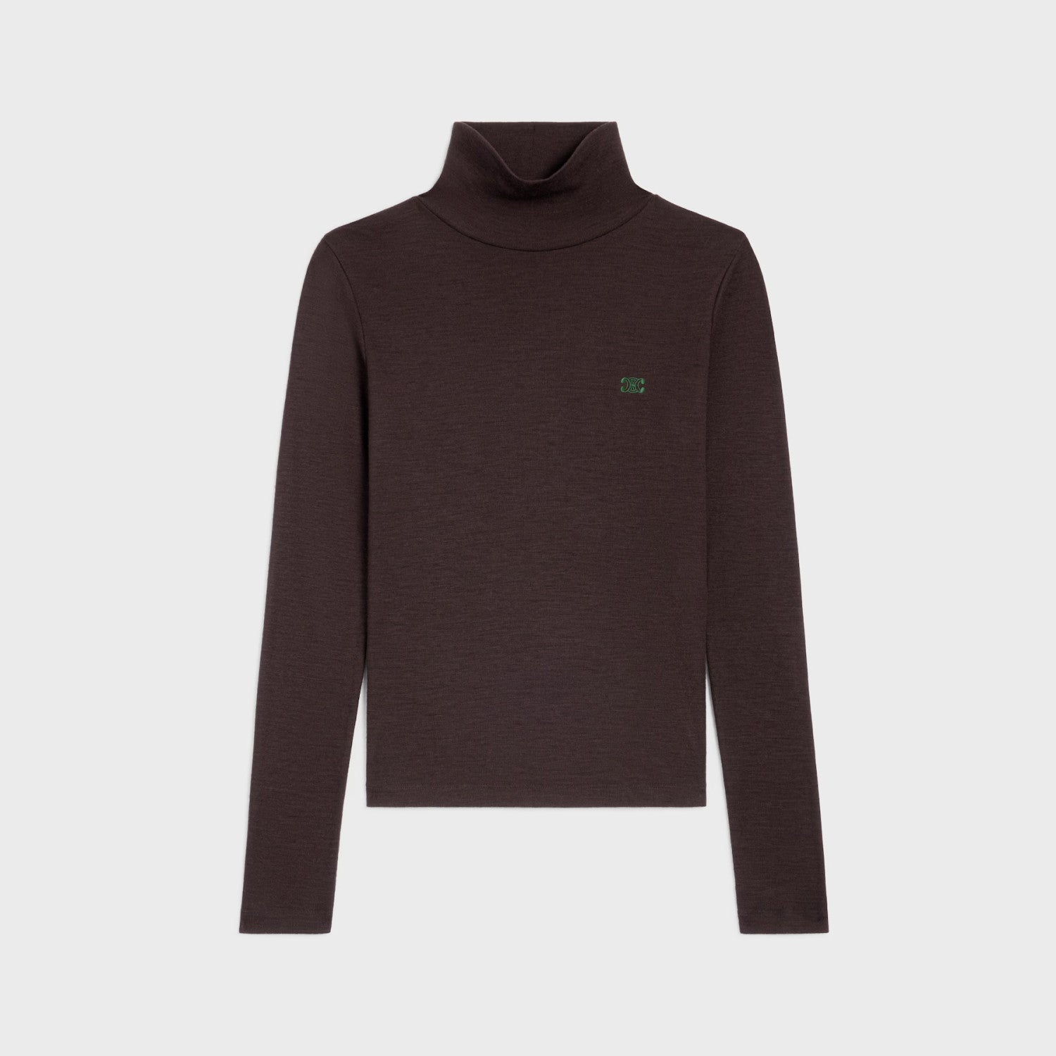 Celine Women's Fall/Winter Fashion Casual High Neck Long Sleeve Logo Mini Label Solid Color Wool Base Layer Sweater #79263