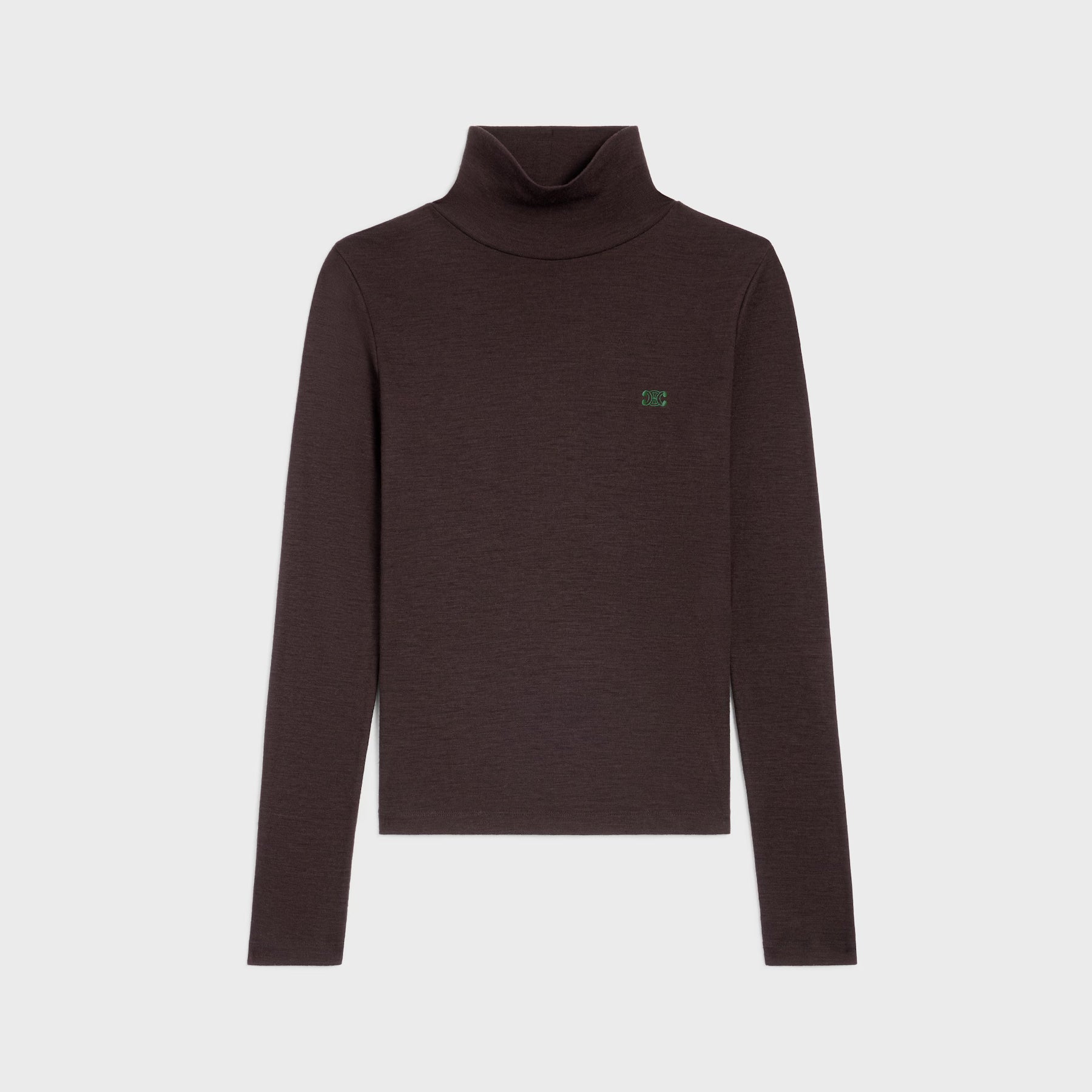 Celine Women's Fall/Winter Fashion Casual High Neck Long Sleeve Logo Mini Label Solid Color Wool Base Layer Sweater #79263