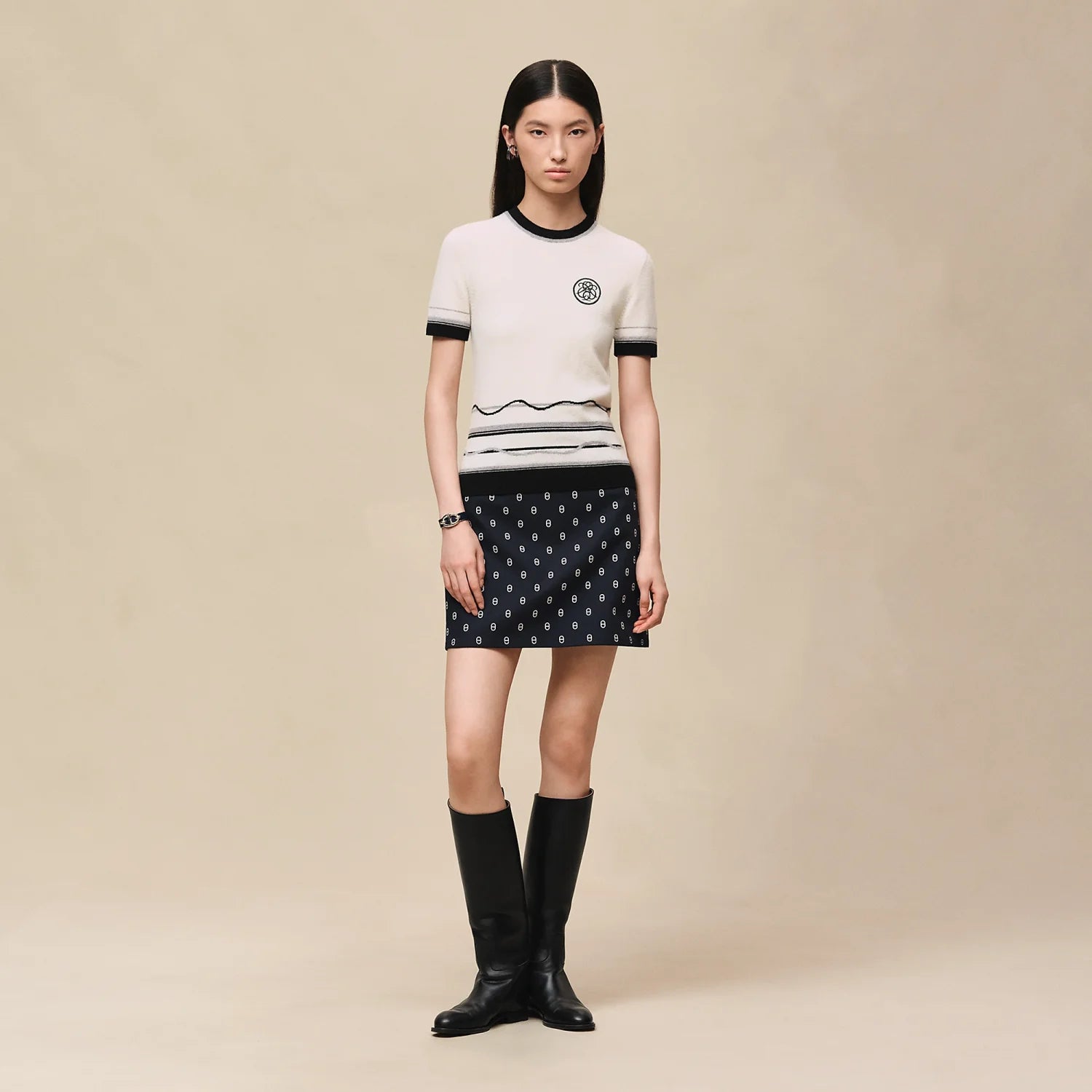 Herm¨¨s Ex-Libris short-sleeve sweater #377273