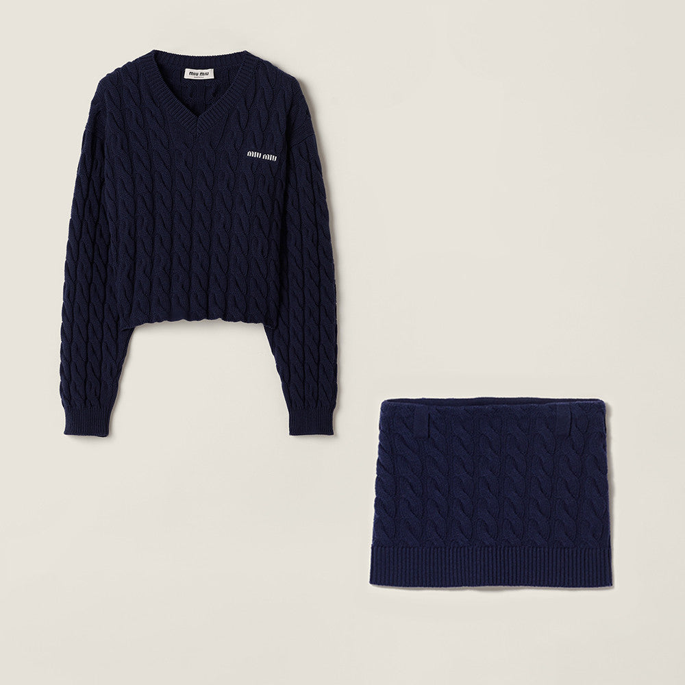MiuMiu Blue Wool Sweater Skirt #333760