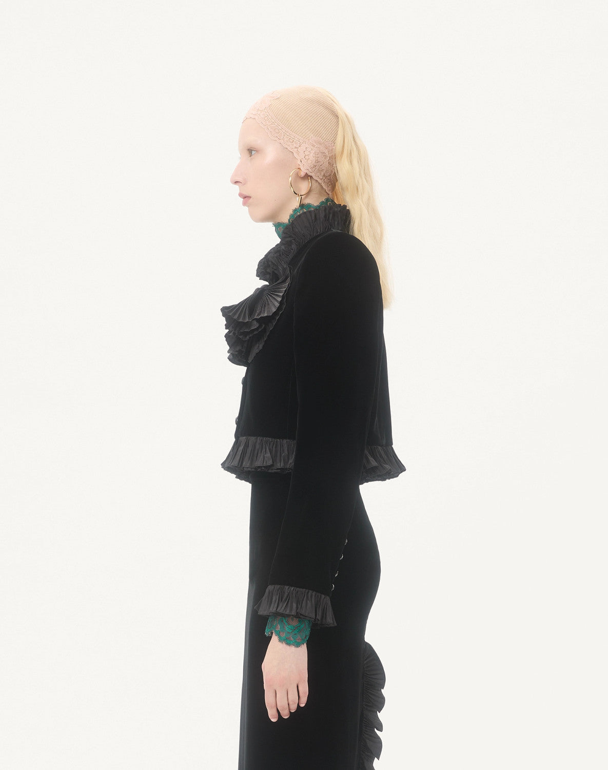Valentino Women's Autumn Velvet Black Shirt Bow Jacket Slim Elegant Temperament Fashion Half-body Skirt Set Suit Ngvp #2633