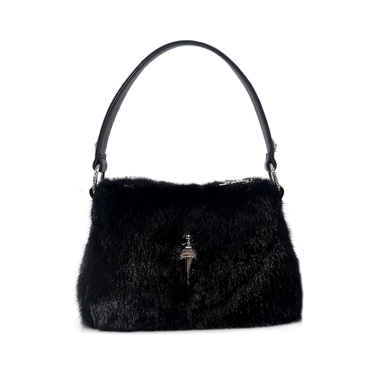 Chrome Hearts Women's Fashion Classic Leather Sword Jacquard 925 Sterling Silver Jewelry Solid Color Underarm Bag Small Handbag Bags K680 #81574