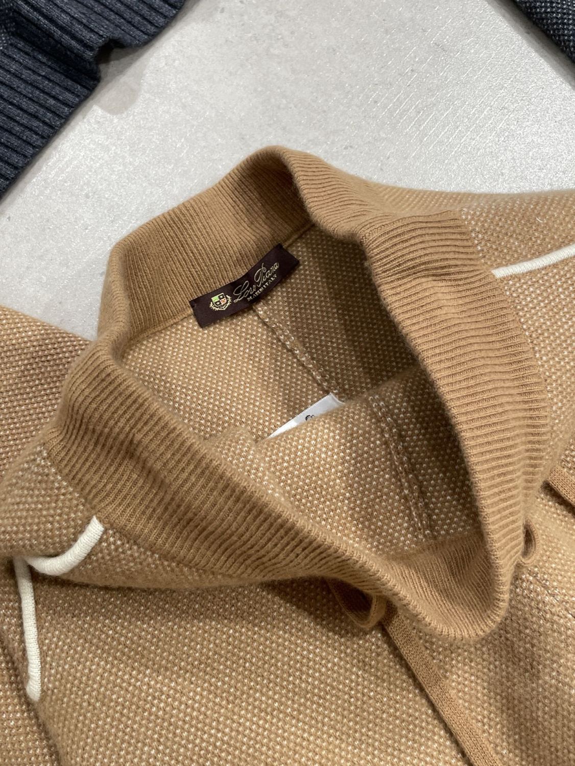 Loro Piana Women's Spring/Fall/Winter Round Neck Knit Cashmere Solid Color Long Sleeve Pullover Sweater with Casual Drawstring Elastic Waist Pants Suit Set Ngvp #2399