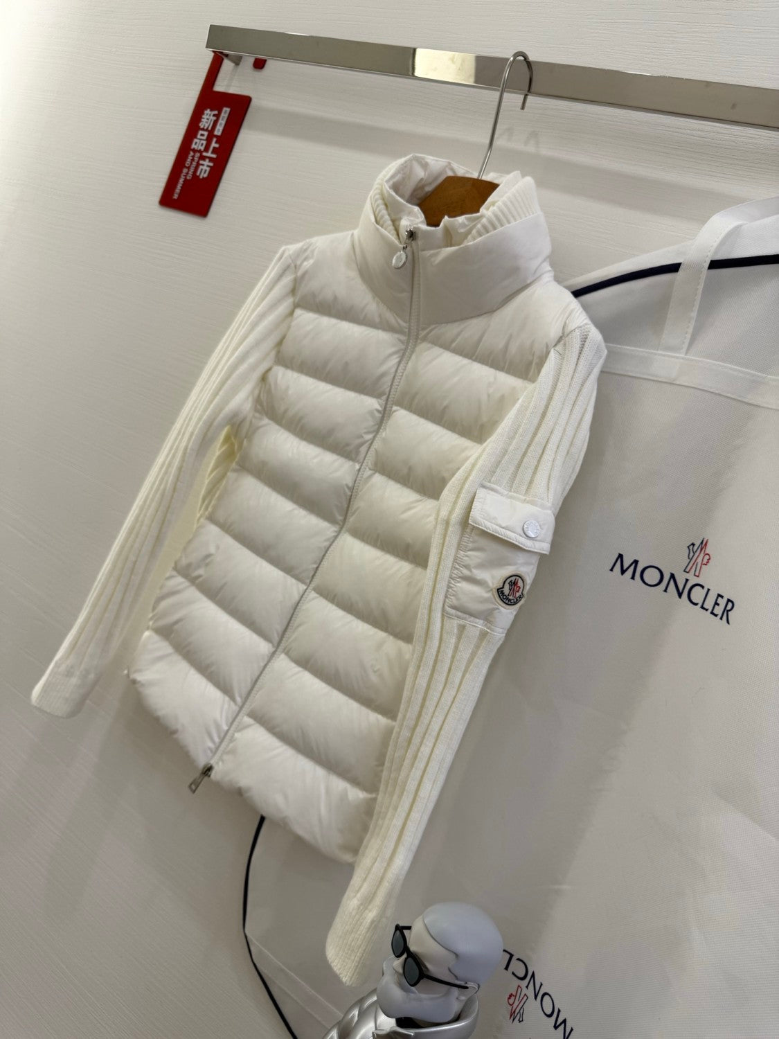 Moncler Cardigan Women's Ski Solid Color Snow Mountain Stand Collar Wool Goose Down Down Jacket#333081