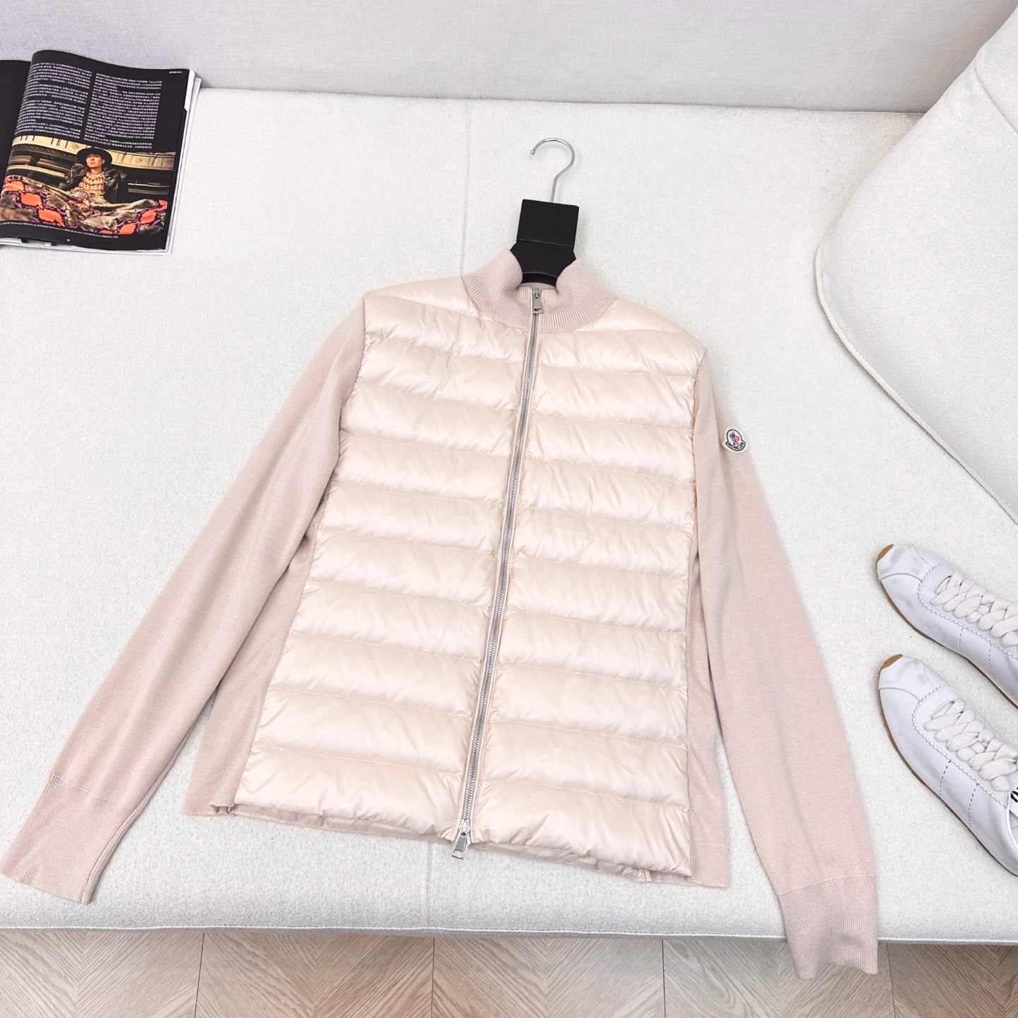 Moncler Cardigan Women's Ski Solid Color Snow Mountain Stand Collar Wool Goose Down Down Jacket#333081